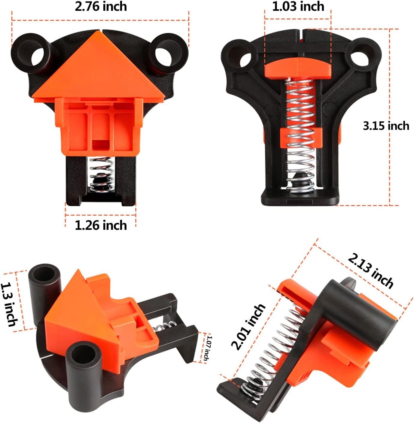 Corner Clamp for Woodworking - 60/90/120° Multi-Angle Adjustable Spring Clamps 3