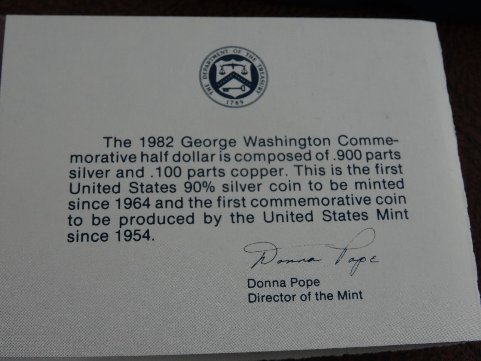 1982-D George Washington Commemorative Half Dollar BU Unc 50C 90% SIlver US Coin 5