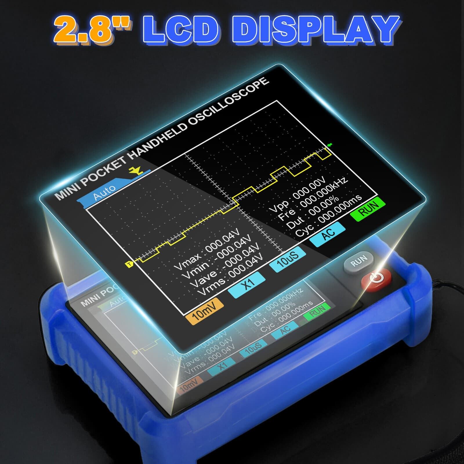 Handheld Digital Oscilloscope-USB 2.5MS/s 250KHz Portable Mini Oscilloscope US 4
