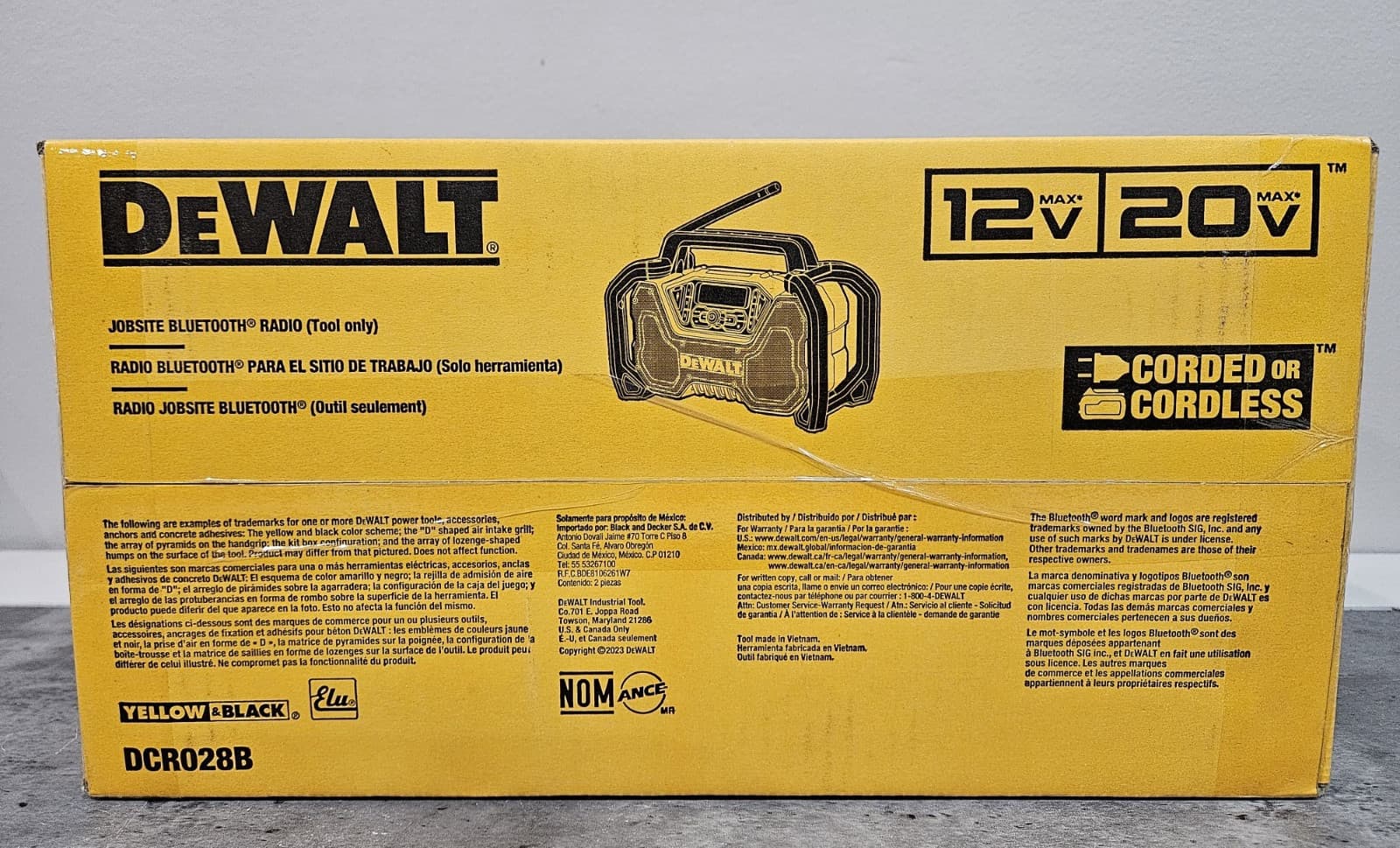 NEW DeWALT Portable Cordless Bluetooth Jobsite Radio DCR028B - Tool Only 4