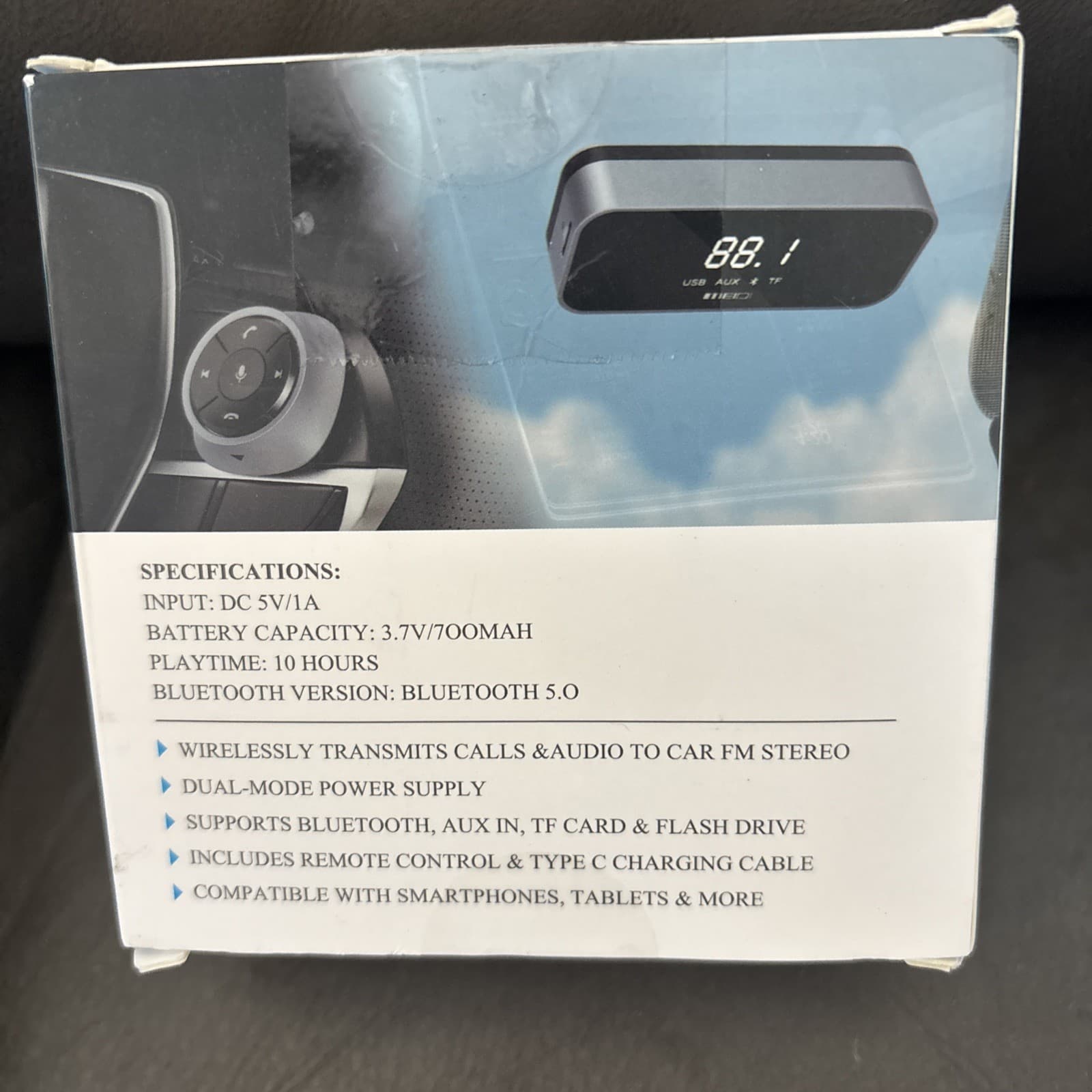 Meidi  Solar FM transmitter (Bluetooth). New Open Box  2