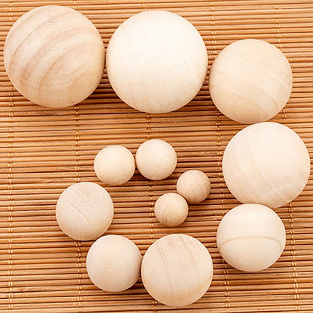 Wooden Balls Natural Craft Wood Ball Sphere Round 6~90mm With hole/without hole 3