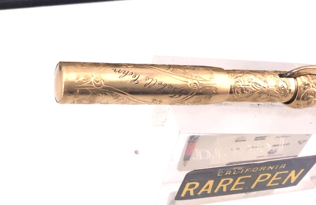 Vintage CONKLIN Fountain Pen HAND ENGRAVED  Filigree Overlay Crescent Filler 2