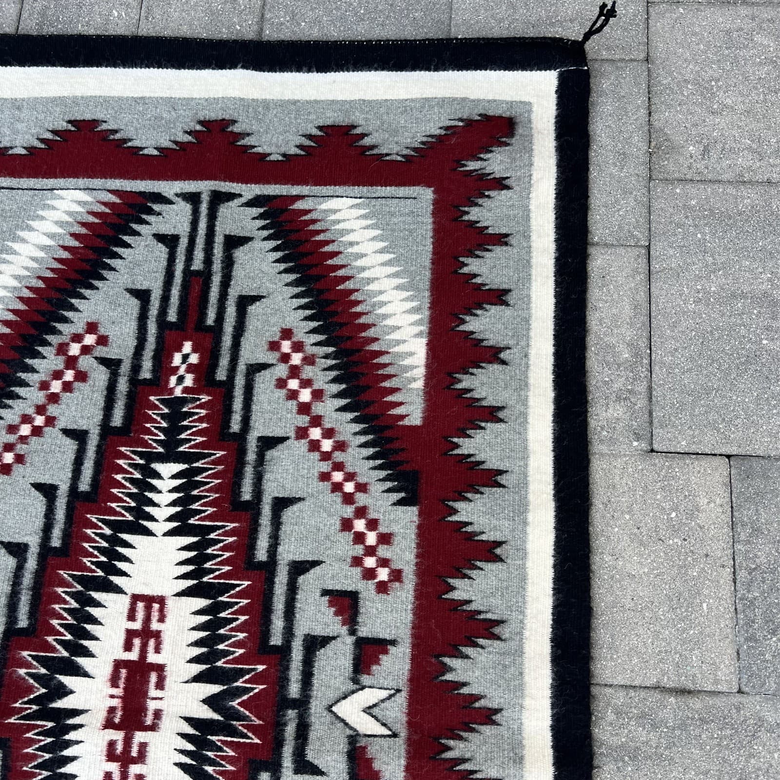 VTG Navajo Southwest Klagetoh Arizona Geometric Handwoven 35” X 61” Rug Tapestry 4