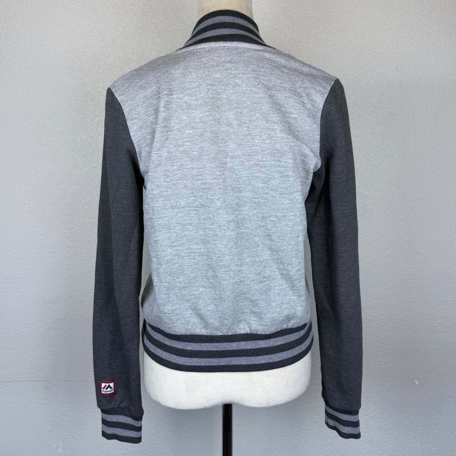 Arizona Diamondbacks MLB Women's Rhinestone Fan Fashion Jacket Varsity Gray Sm 6