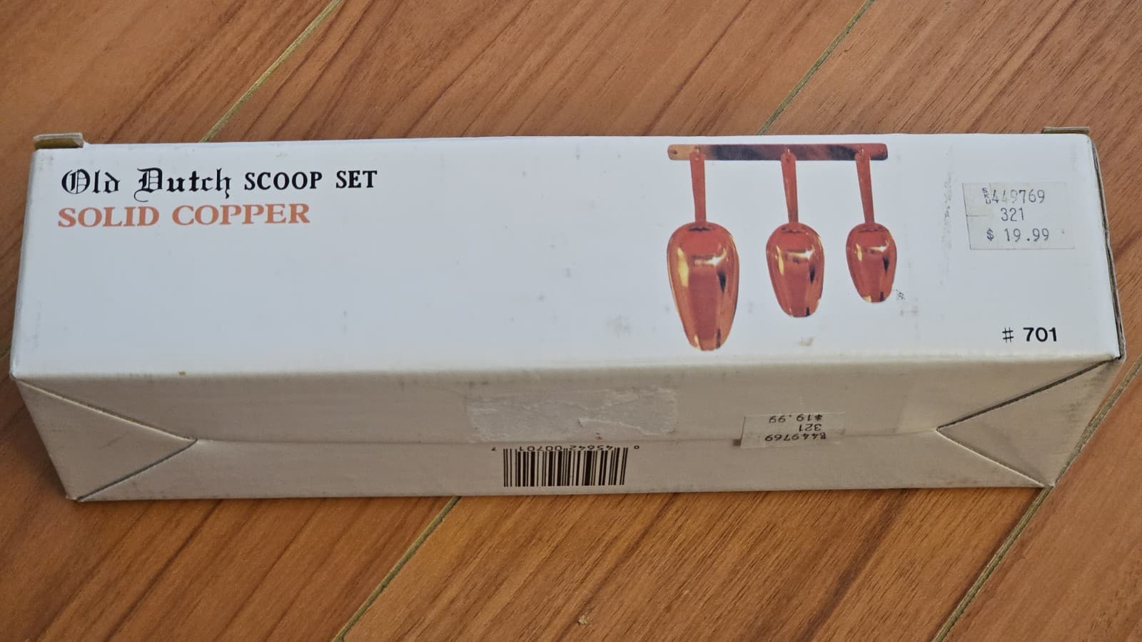 Old Dutch Scoop Set Solid Copper And Brass #701 4pc 2