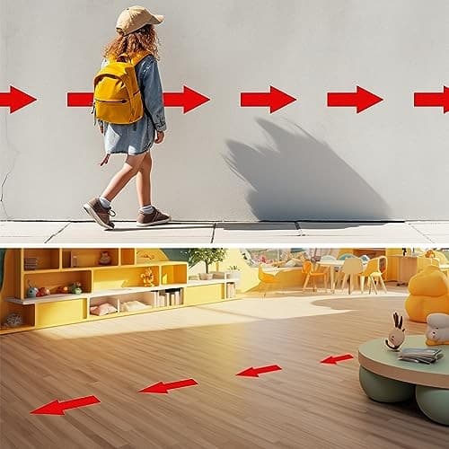 Arrow Floor Sticker 10"×5" Directional Floor Decal Self-Adhesive Removable Red 2