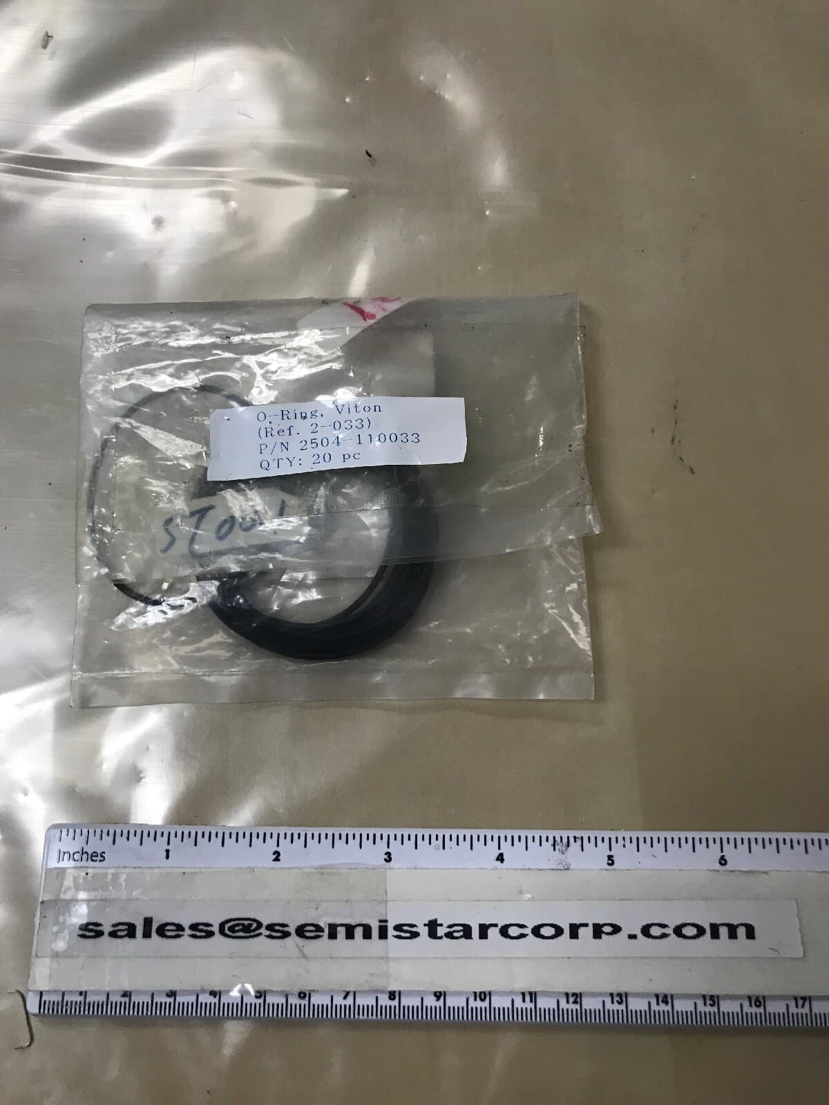 ST021 O-ring, Black VITON PN 2504-110033 2