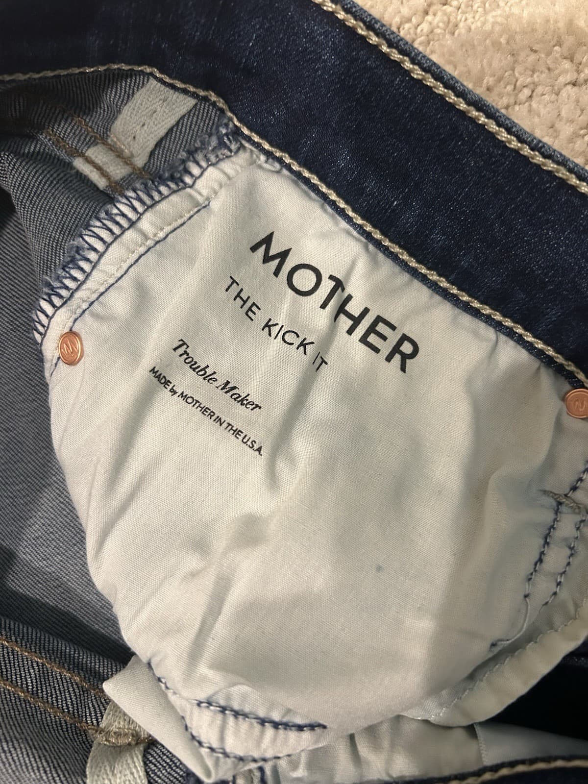 MOTHER woman's dark wash trouble maker The kick it denim jeans, SZ 26, BNWT* 3