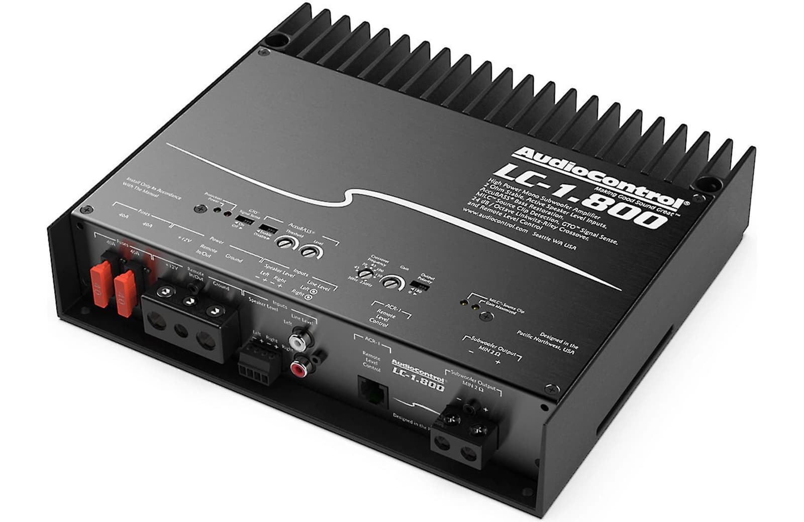 AudioControl LC-1.800 800w RMS Monoblock 1 Channel Amplifier Amp Bass Processor