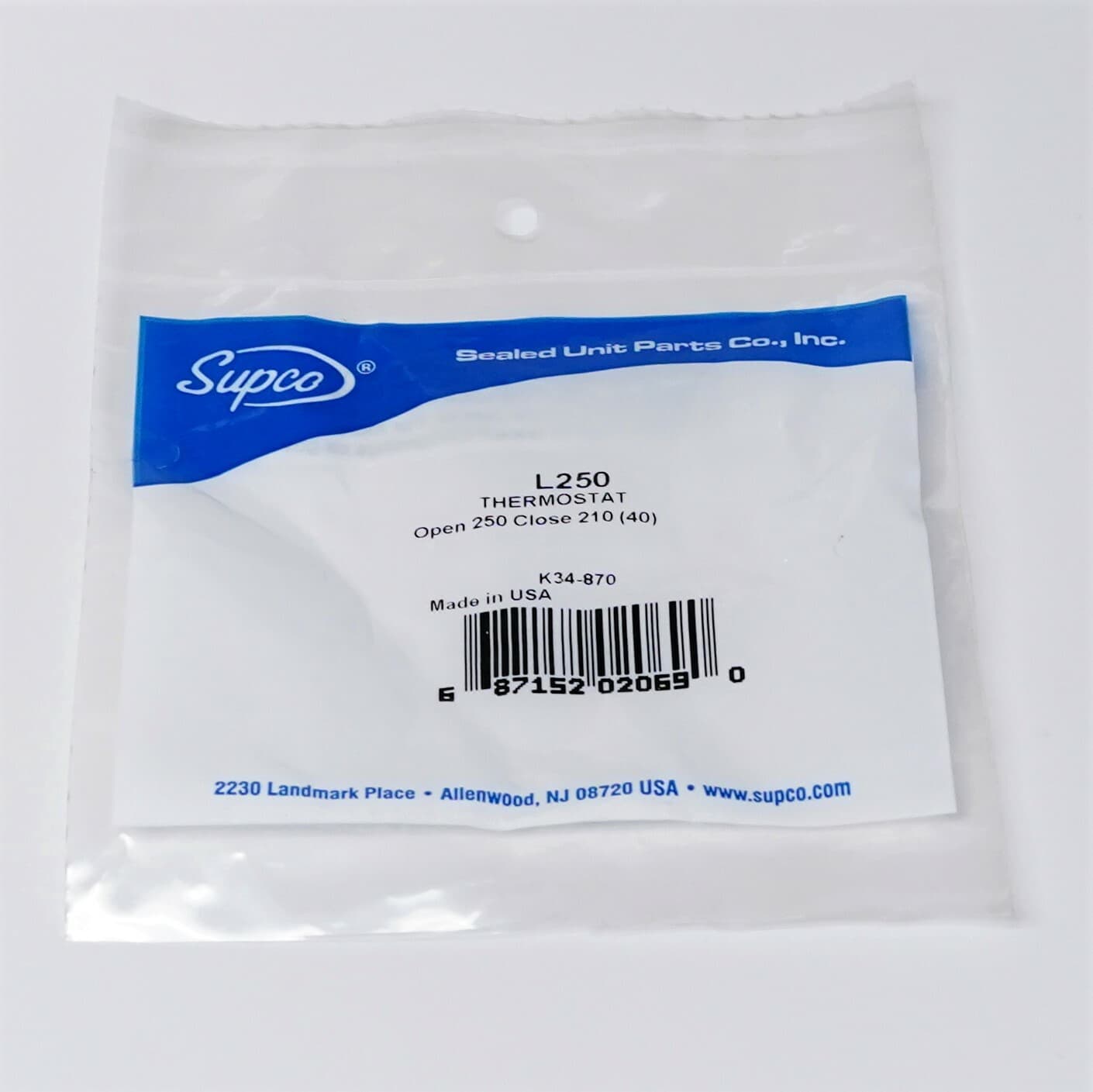 Supco L250-40 Heater Limit Thermostat Thermodisc Open On Rise 4