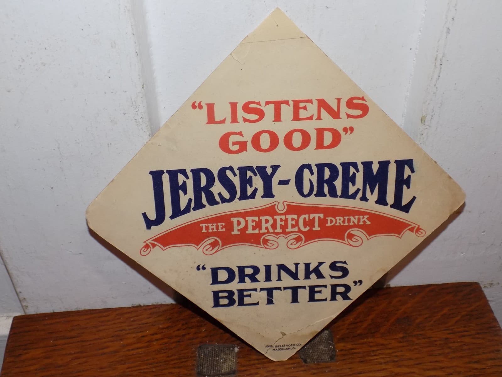 Vintage Jersey-Crème Drinks Better Double Sided Cardboard Store Hanger 2