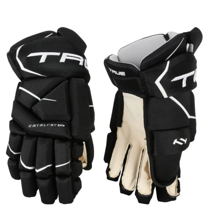True Catalyst 5X3 Senior Hockey Gloves- 13in, 14in, 15in, Black