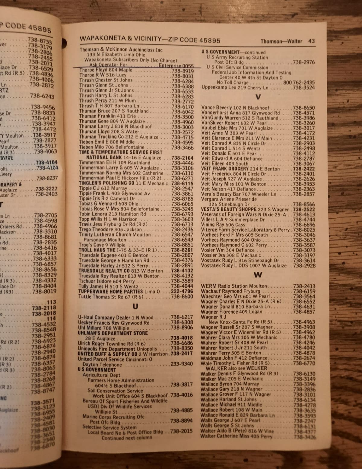 Lot of 4 1973-1977 Wapakoneta-Cridersville OH Telephone Directory phone books 3