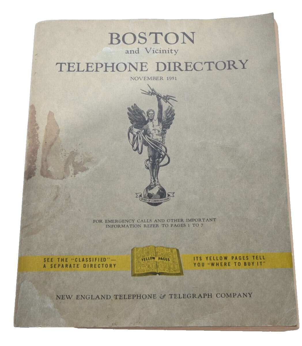 1951 Boston MA Telephone Directory-New England Telephone & Telegraph Co. 2