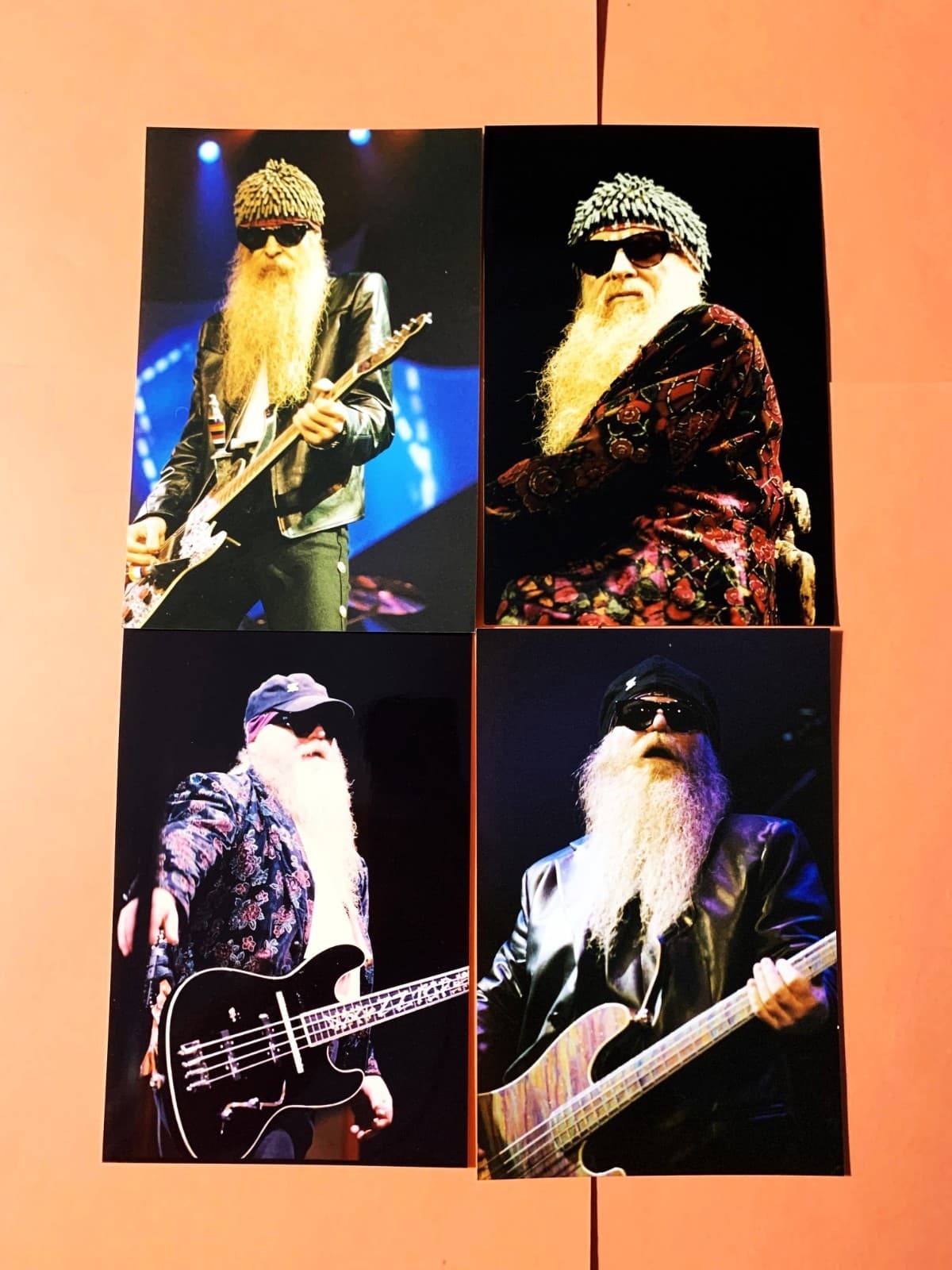 ZZ TOP LIVE IN CONCERT CLASSIC ROCK ARTIST PHOTO SET 4 4x6 #1