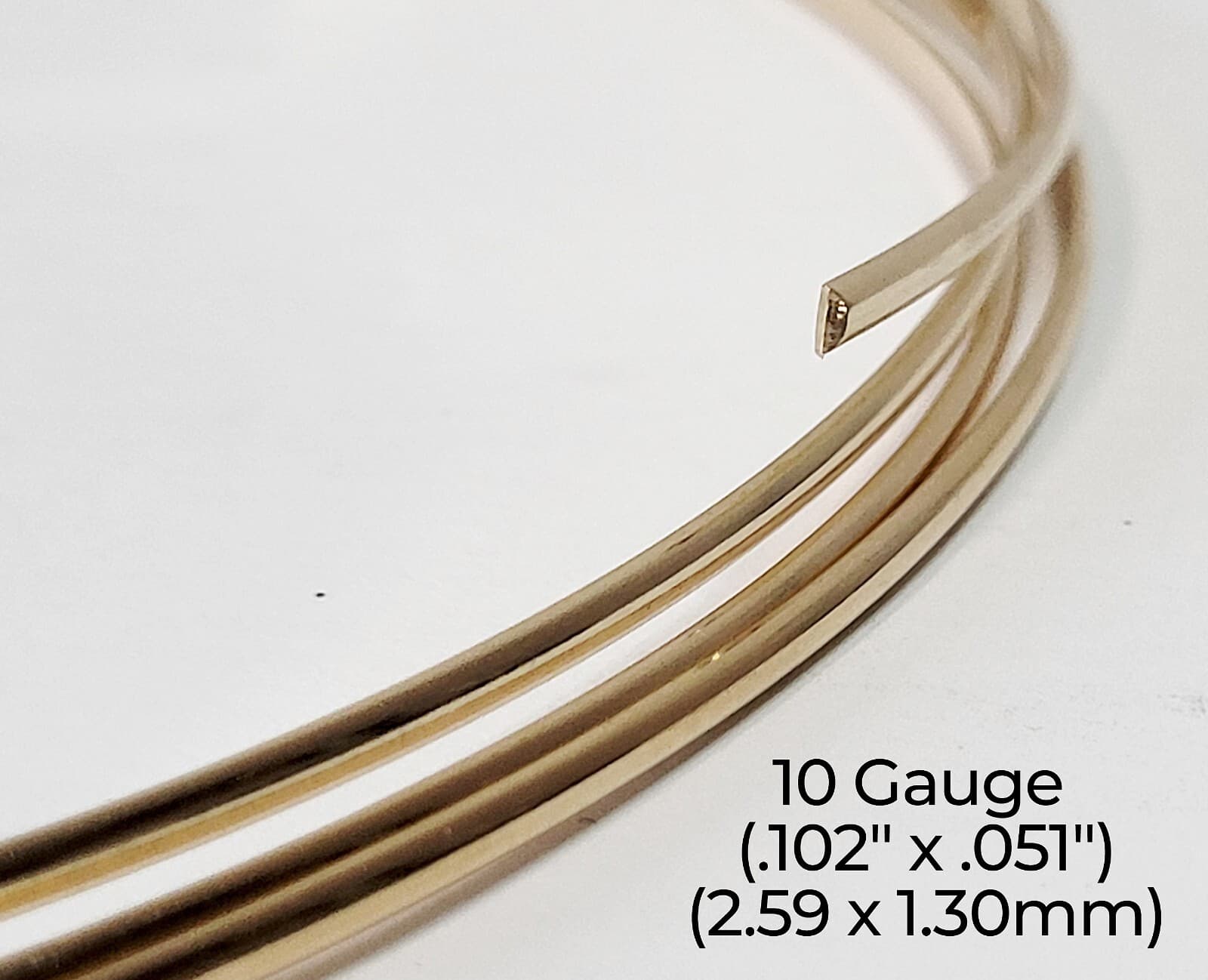 14/20 Yellow Gold-Filled Wire | Half Round | Half Hard | 10-24 Gauge | 1-10 ft 2