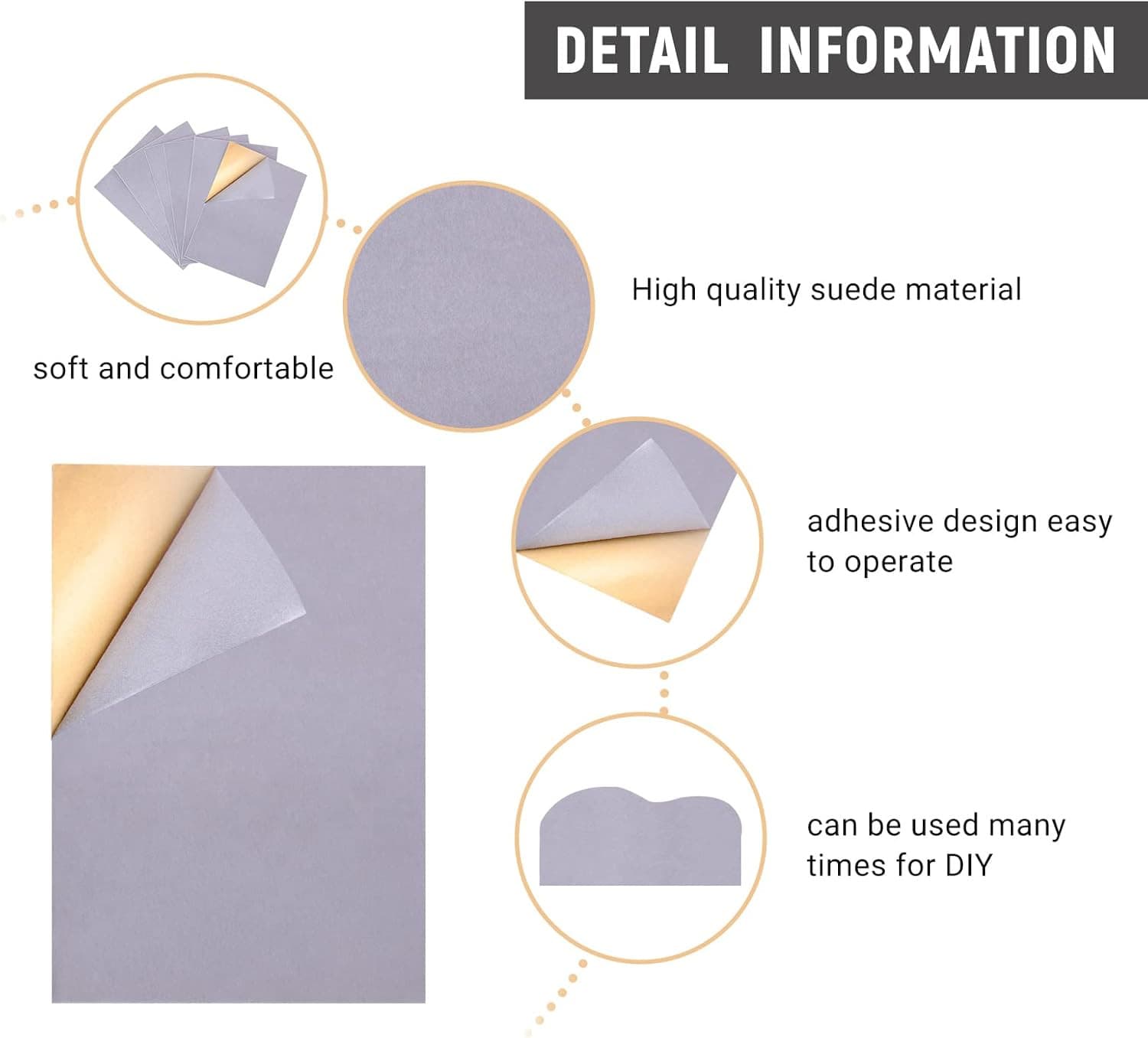 6 Pieces Stick-On Faux Suede Soles for Dance Shoes, Friction-Reducing to Easy Ro 5