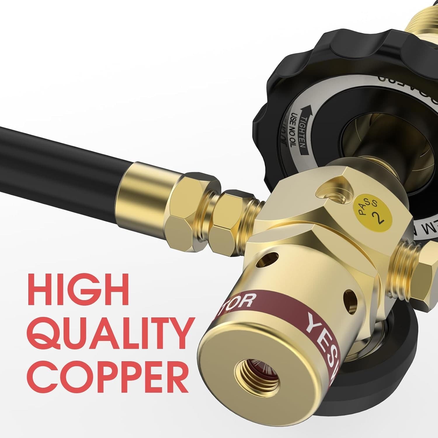 Balloon Inflator Regulator 0-3000 PSI, Helium Filler Gauge for CGA580 Tank Valve 5