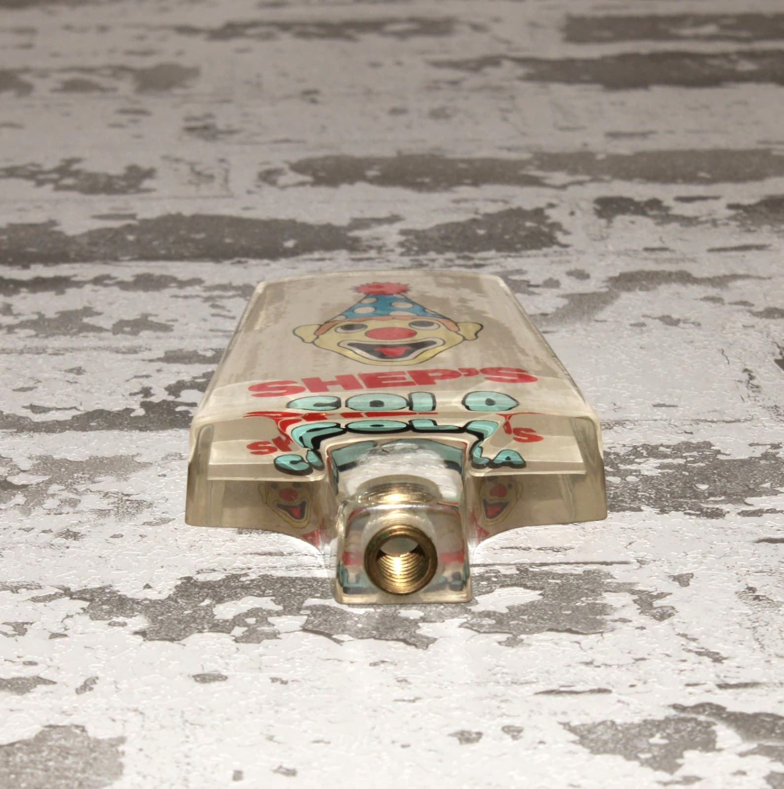 Vintage Shep's Cola Clown Soda Fountain Tap Handle Acrylic 6" Pittston PA 5