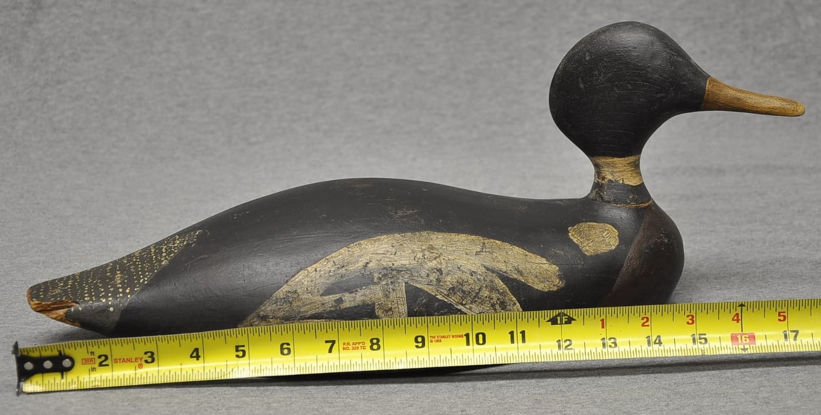 UNKNOWN RED BREASTED MERGANSER DRAKE DUCK DECOY  EAST COAST DS CARVED INTO BTM 2