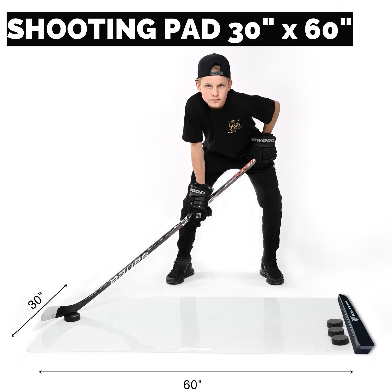 ACE HOCKEY SHOOTING PAD 30" x 60" WITH RAPID REBOUNDER - 12.5 sqft 6