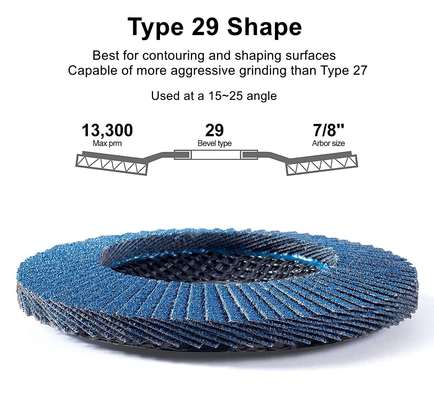 100X 40 Grit 4 1/2 4.5x7/8 Zirconia Flap Disc For Grinder Sanding Sander Wheel 5