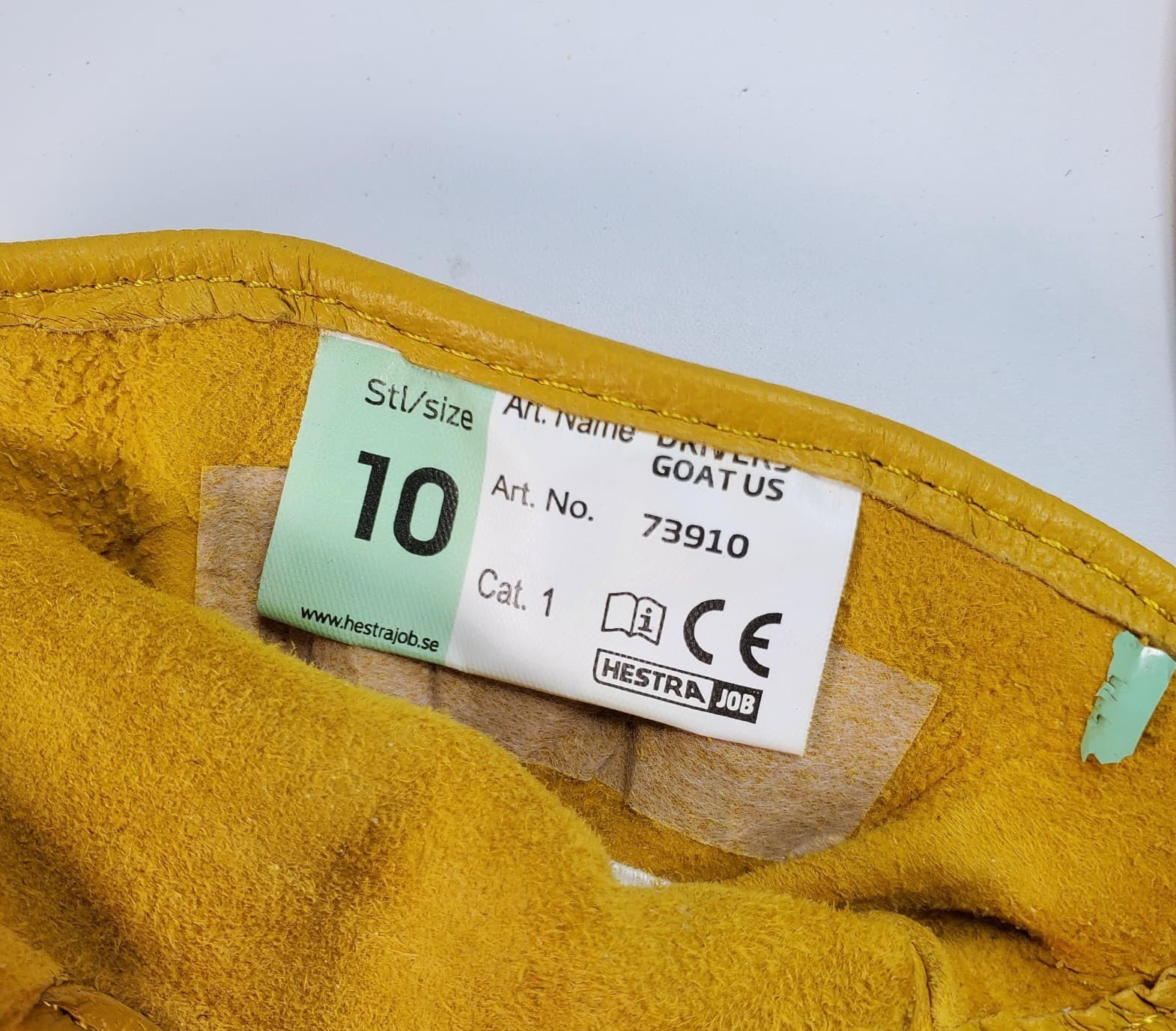 New Hestra Job Multi-Use Premium Work Gloves Size 10 Drivers Goat Yellow Tan 3