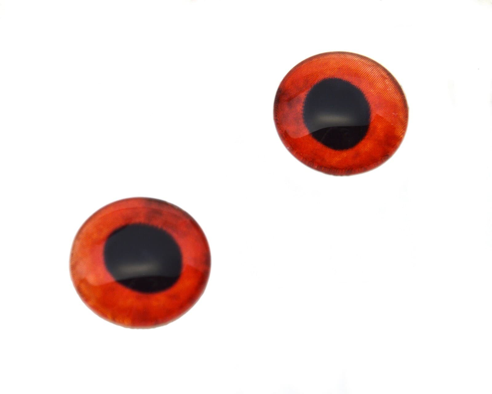 Pair Red Hogfish Fish Glass Eyes Jewelry Doll Taxidermy Flatback Cabochons 6