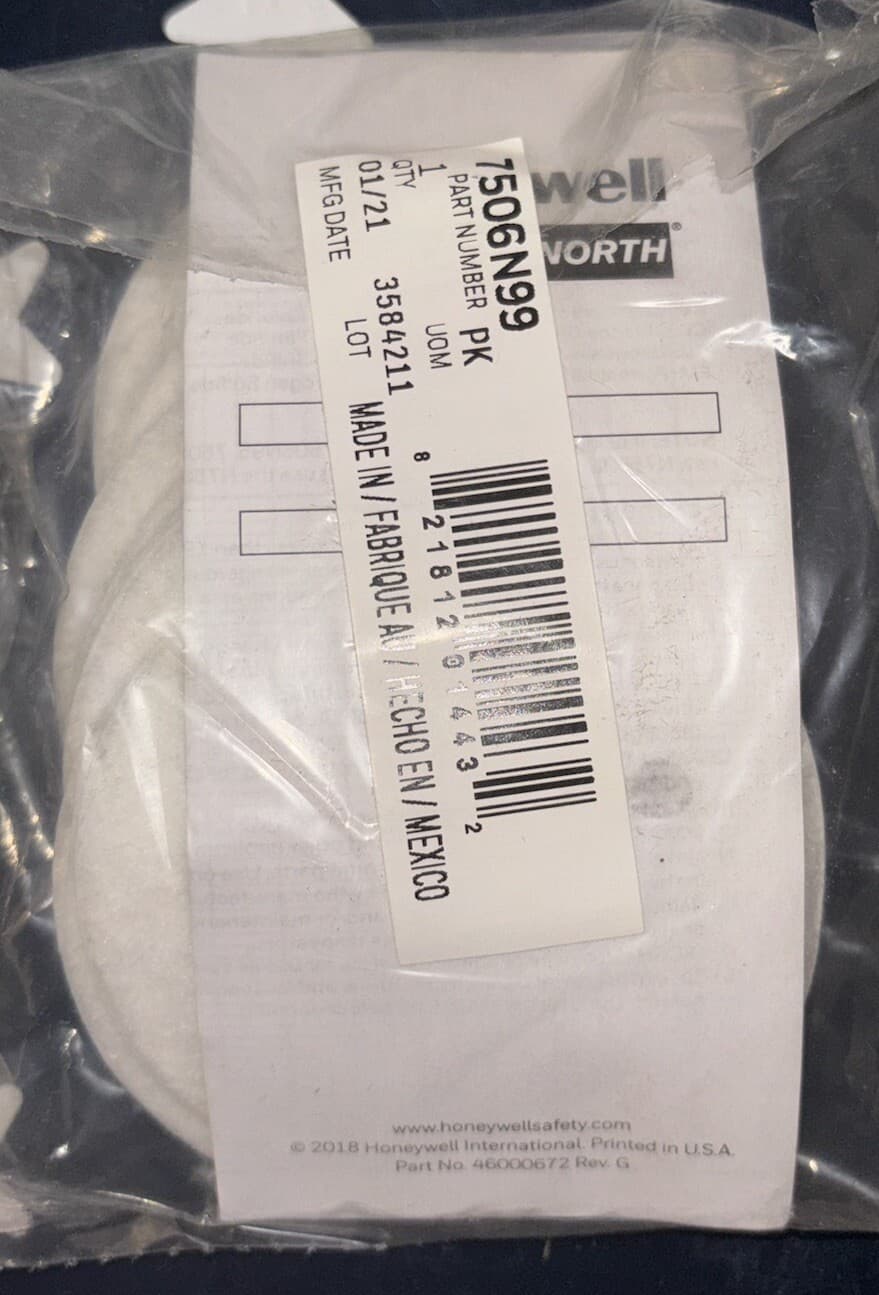 HONEYWELL NORTH SAFETY 7506N99 FILTER N99    ONE PACK WITH TEN FILTERS 3
