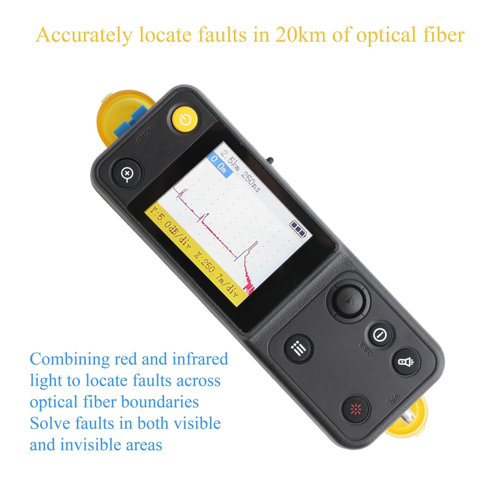 Visual Fault Locator Red Light 10mW 20KM Fiber Optic Breakpoint Fault Tester 4