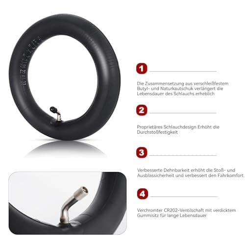 8.5x2 Scooter Inner tubes 8 1/2 x 2 with Bent Valve Stem TR87 (2 Pack)  4