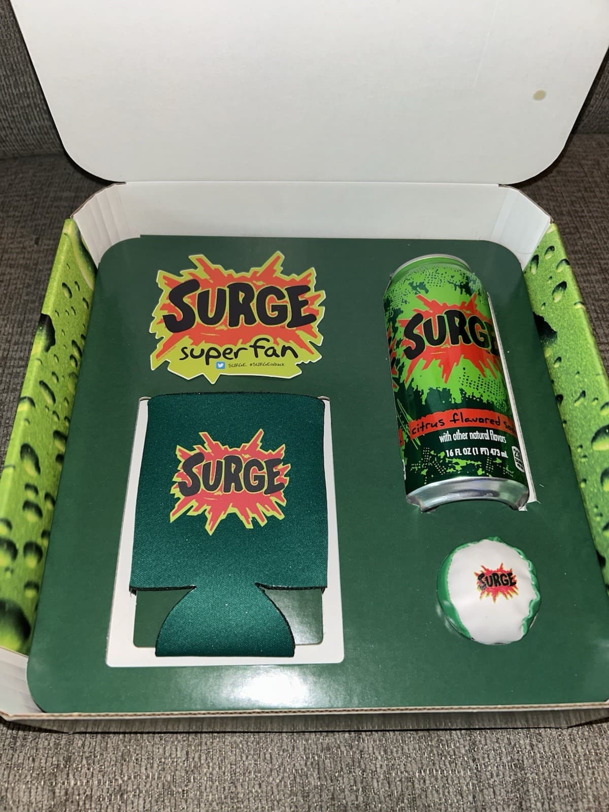 SURGE SODA SUPER FAN BOX EXTREMELY RARE 