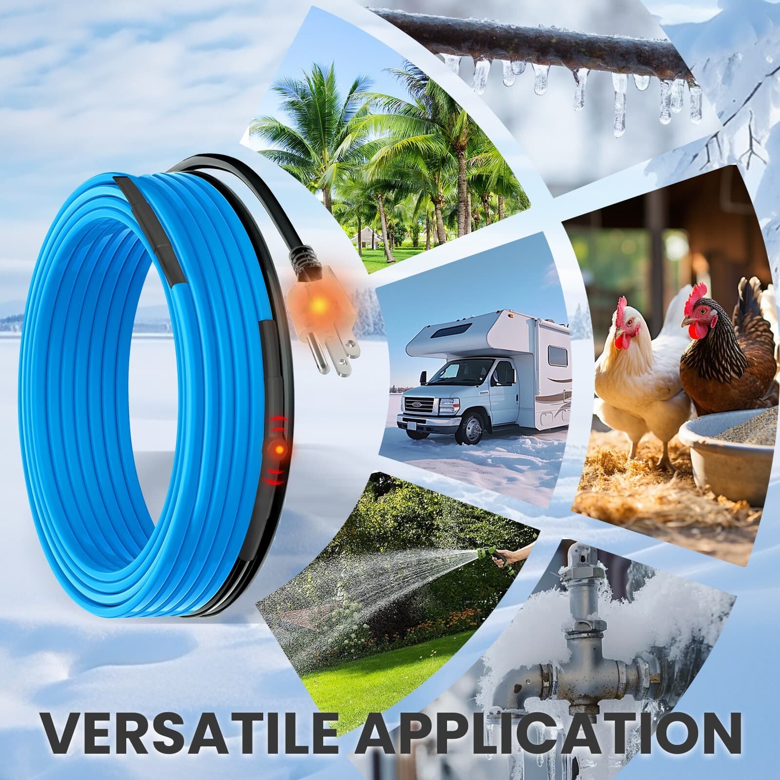 For Water Pipes: -40°F Deicing Heat Cable & Tape with Thermostat--30% Off 6