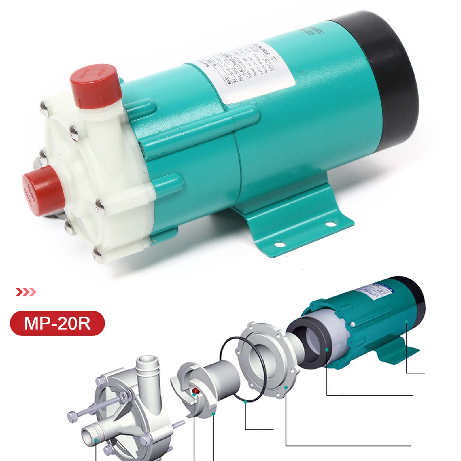 Magnetic Drive Water Pump MP-20R Circulation Water Pump for Industrial Chemical 4