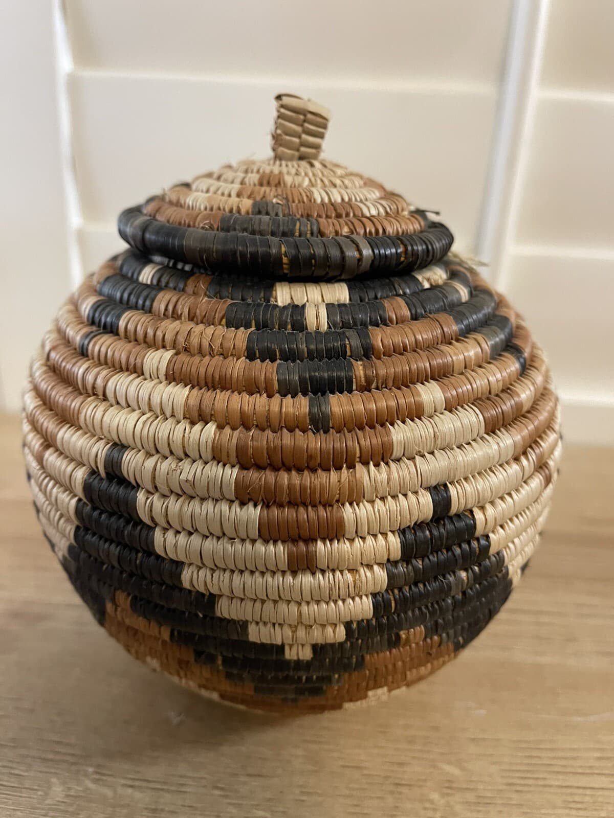 Traditional Zulu Tribe Basket w/ Paperwork - Handmade in KwaZulu South Africa 2