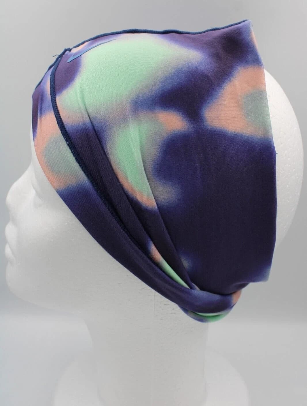 Nike Yoga Headband Women's Wide Twist DK Marine Blue/Mint Foam 2