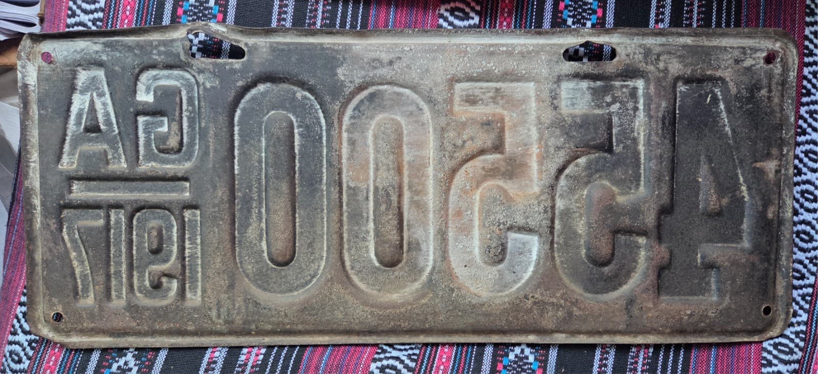 1917 Georgia GA License Plate Car Tag Automobile vehicle registration 2