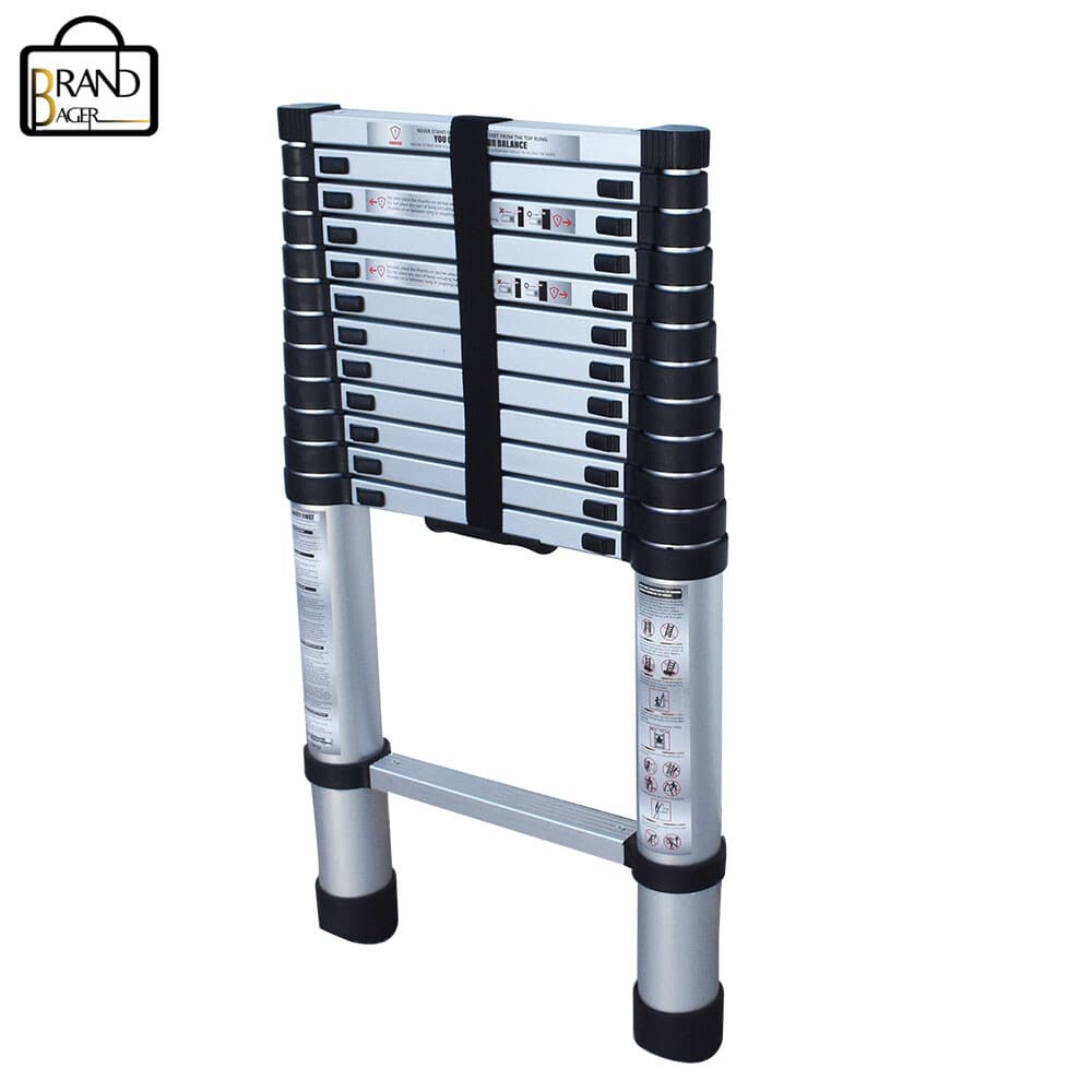 12.5 Feet 330Lbs Safe And Stable Extension Ladder Aluminum Folding Step Ladder 3