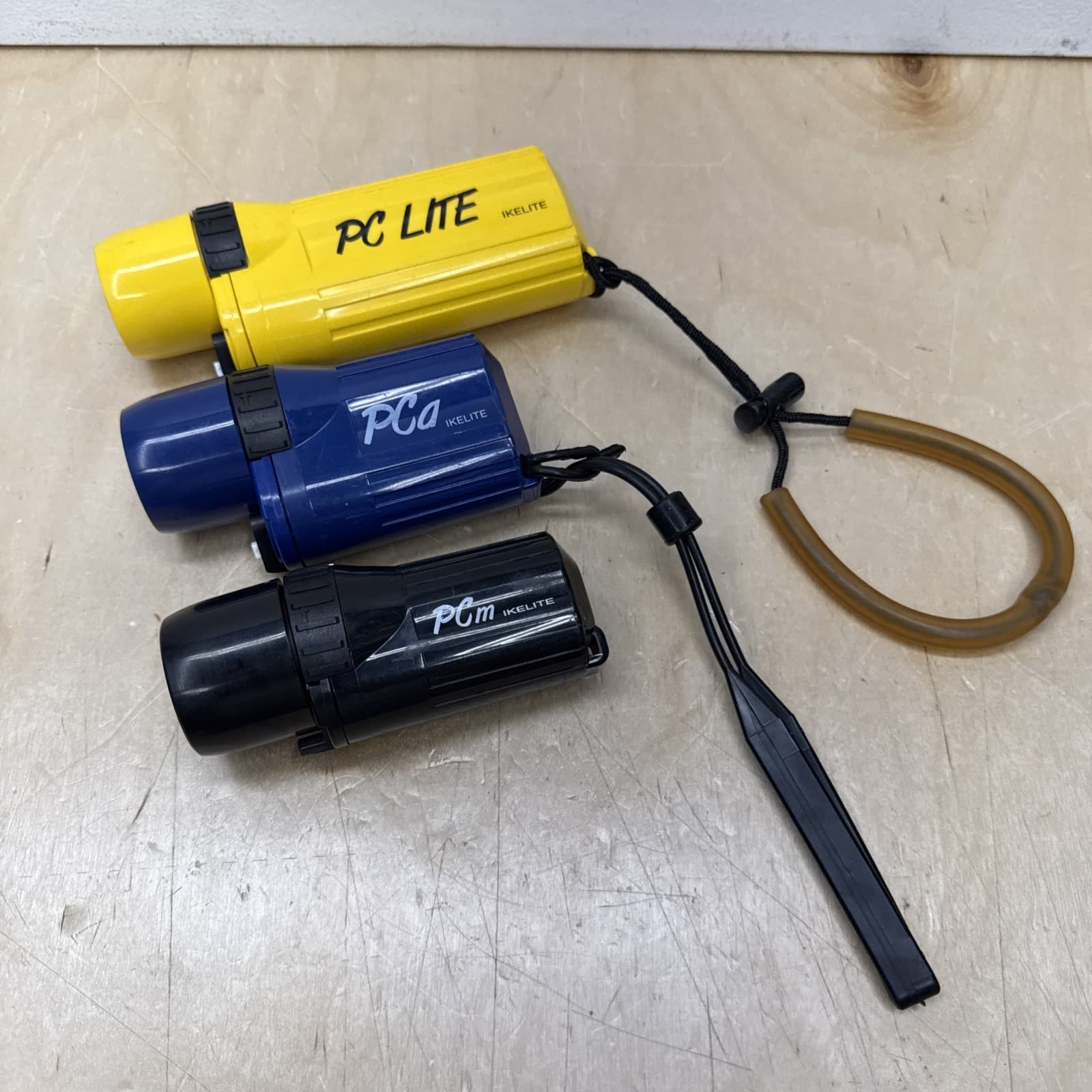 3 IKELITE PC LITE Underwater Scuba Diving Torch Flashlight  HALOGEN BULB Tested