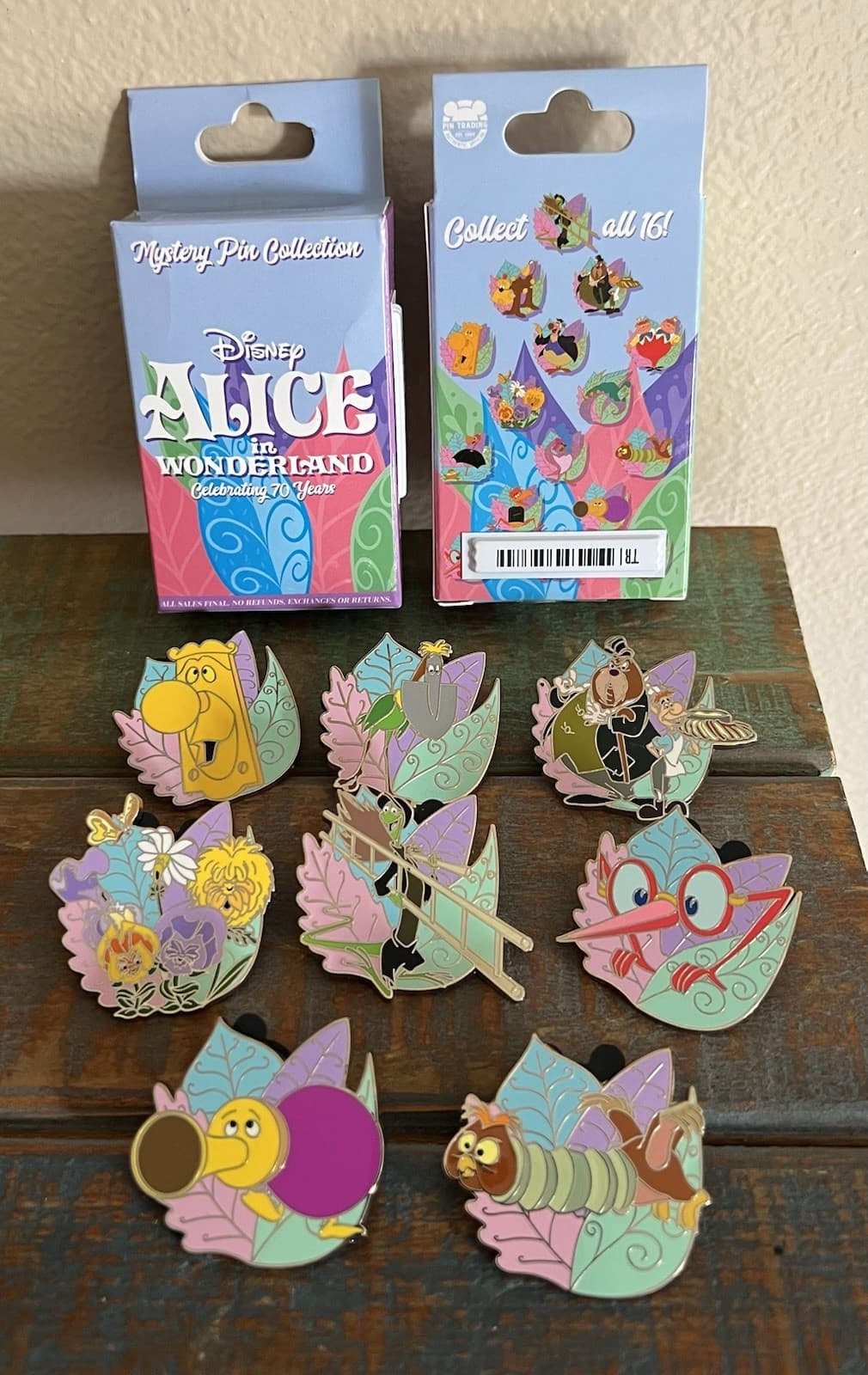 Disney Alice In Wonderland 70th Anniversary Mystery Pin Set Of 8! 2021