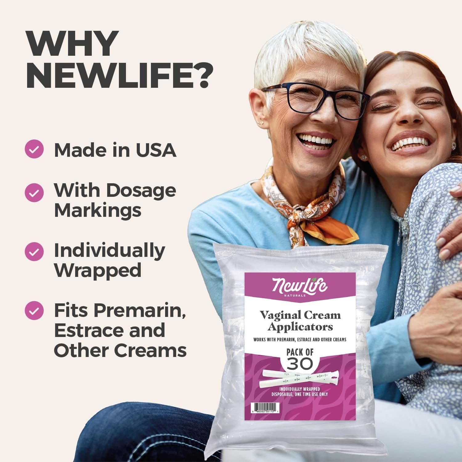 Individually Wrapped Vaginal Cream Applicators w/ Measurement (30 Pcs) 3