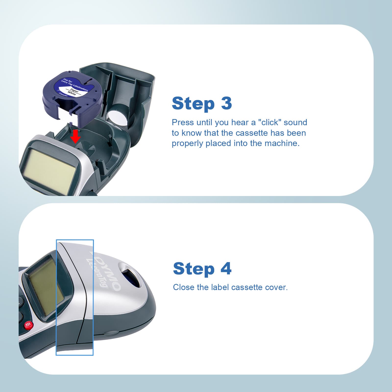 5PK Dymo Letratag Refill 91331 91330 White Plastic Label Tape 12mm LT-100H 1/2" 4