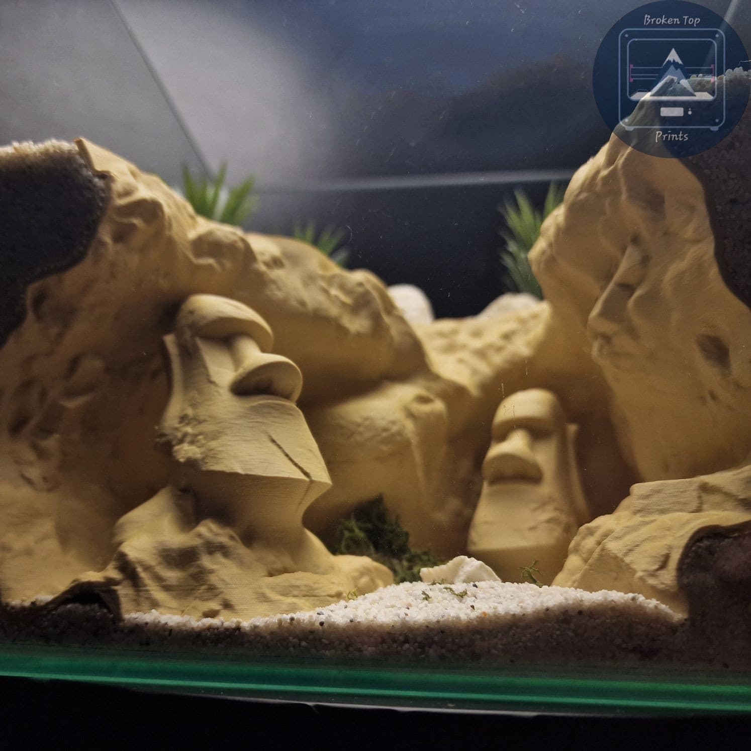 Moai Cave Aquarium Terrarium Decor: Easter Island Statue Tank Hideout 6