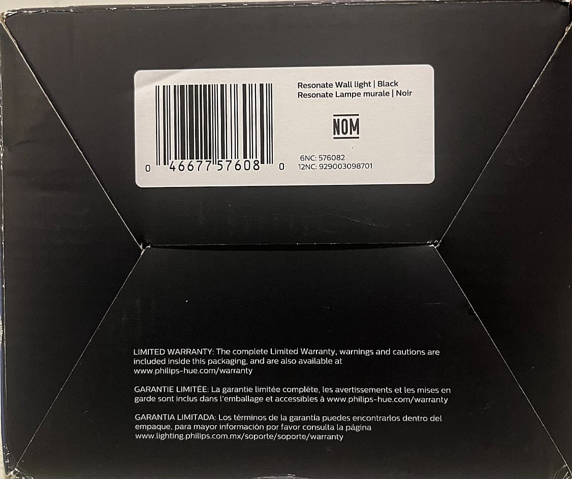 Philips Hue Resonate White & Color Ambiance Outdoor LED Wall Light -Black NEW 5