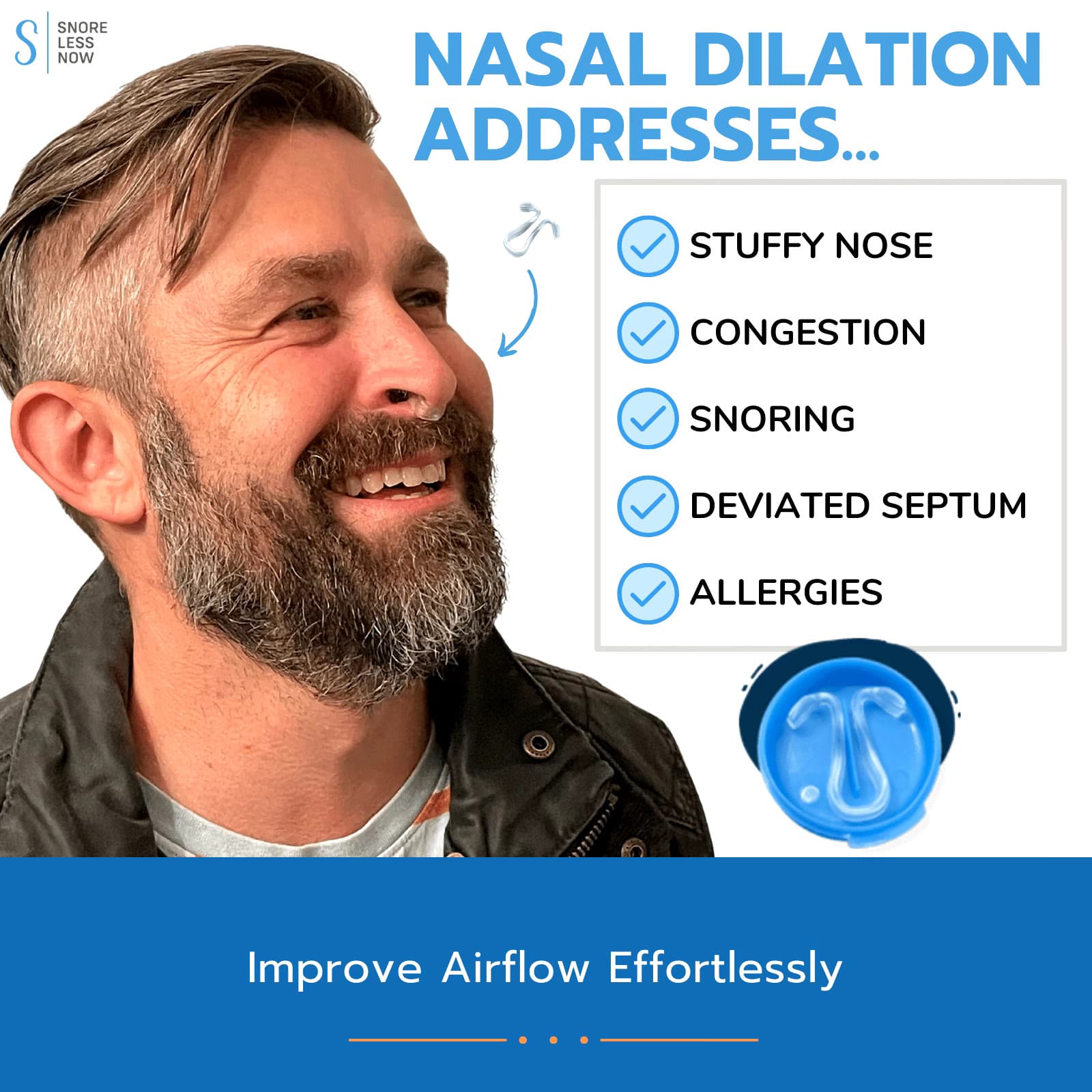SnoreLessNow Nasal Dilator SMALL | Reduce Snoring | Swiss Made | FDA Registered 2