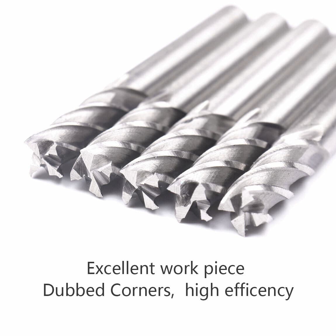 LSTOPGO 5Pcs 1/4"x1/4" HSS End Mill Cutter Square Nose End Mills, Inch, R Hand 3