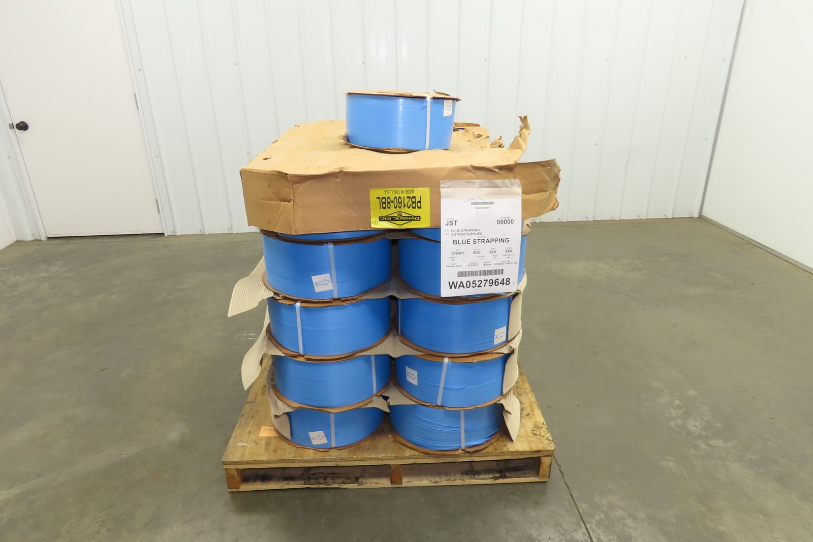 Dynaric PB2160-8BL Poly Strapping Blue Plastic Banding 7/32" W 6.5" x 8" Core 3