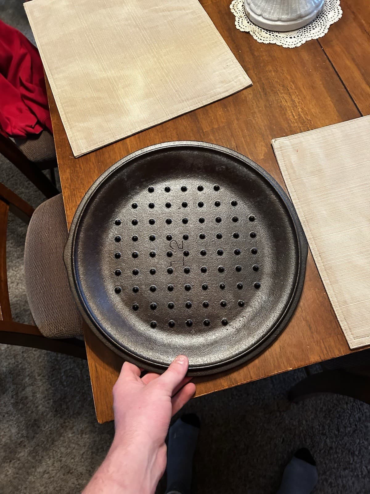 Vintage Lodge #12 Cast Iron Skillet Lid. 1940s - 1950s Era. RESTORED 6