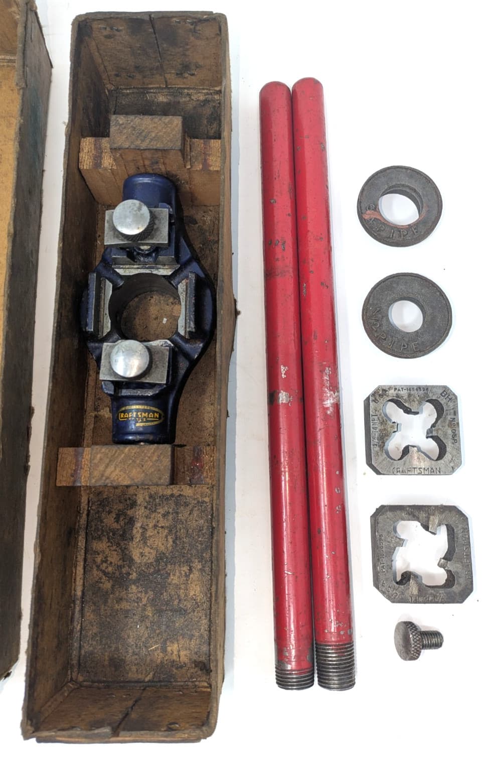 Vintage Craftsman Solid Stock & Pipe Die-Threading Set Box R-5524 1/2" 3/4" 3